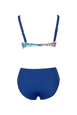 Endeep Beria Kadın Mavi Etnik Desenli Toparlayıcı Askılı Bikini Takımı Mavi