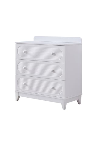 Antalya Çocuk Odası Takımı, Antalya Yavrulu Karyola, Berlin 3 Kapaklı Dolap, Şifonyer - Beyaz Renkli