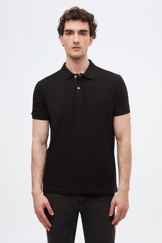 D's Damat Ds Damat Regular Fit Siyah Pike Dokulu %100 Pamuk Kıvrılmaz Polo Yaka Nakışlı T-shirt 4HC14ORT51000 Siyah