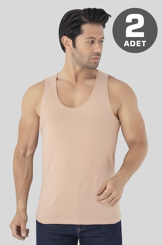 Erkek Ten Rengi Görünmez Atlet 2'li Dikişsiz %100 Pamuklu Hayalet Atlet Ten
