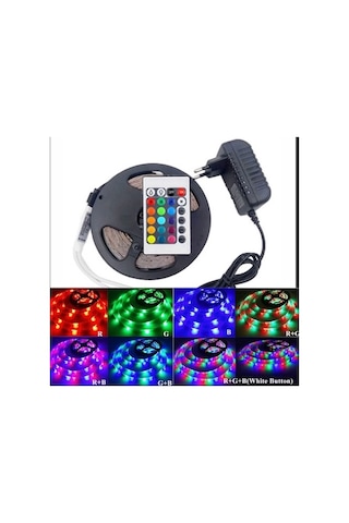 5 Metre Rgb Şerit Led Seti-iç Ve Dış Mekan Silikonlu-tak Çalıştır Çok Renkli