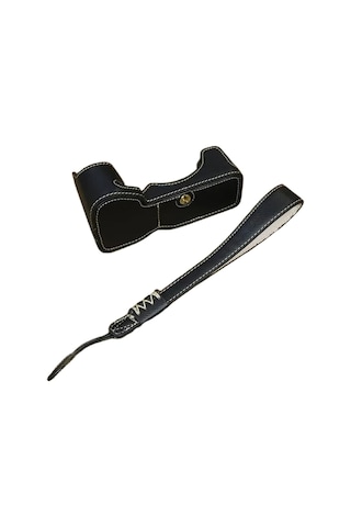 Butu Sony A7c Iı Kamera İçin Alt Kılıf Pu Deri Anti-damla Yarım Gövde Kapağı, Bilek Kayışı - Siyah