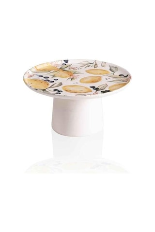 The Mia Limoncello Ayaklı Servis Tabağı 19 Cm Lmn016 Beyaz