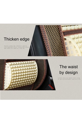 İmitasyon Ahşap Boncuk Yaz Araba Serin Koltuk Minderi Bej