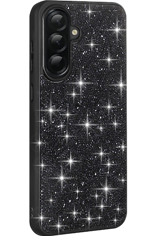 Zore Galaxy Uyumlu A36 Kılıf Parlak Taşlı Tasarım Sys Pırlanta Kapak - Beyaz Beyaz