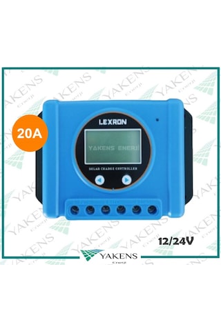 Lexron 20 Amper 12/24V Solar Pwm Şarj Kontrol Cihazı 20A 12/24 Volt Regülatör