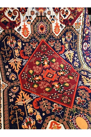 Dekoratif Yıkanabilir Halı Yeni Nesil Kaymaz Taban Salon Halısı Göbekli Çok Renkli Renkli
