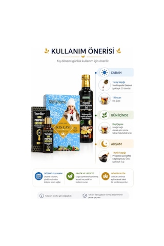 Çareburada Kış Seti Propolis 20 Ml & Kış Çayı 40 Poşet & Propolisli Zencefilli Keçi Boynuzu Özü 35