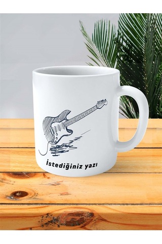 Elektrogitar Baskılı Kupa Bardak Kişiye Özel Model 3 Çok Renkli