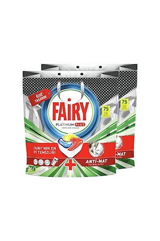 Fairy Platinum Plus 150 Yıkama Bulaşık Makinesi Deterjanı Kapsülü Tableti 75 x 2