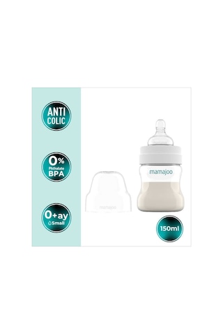 Mamajoo Antikolik Biberon 150 ml & Antikolik Akıtmaz Alıştırma Bardağı 270 ml – Powder Green