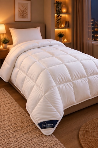 HİG HOME Tek Kişilik Comfort Microfiber Yorgan Beyaz