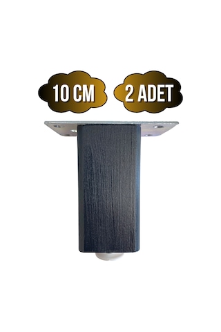 Kale Ayarlı Ahşap Ayak Mobilya Masa Ve Dolap Ayağı Antrasit Kayın/gürgen Ağacı 10cm 2 Adet Antrasit