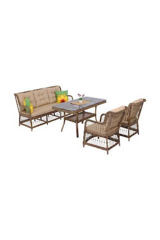 Lavida Bahçe Oturma Takımı Rattan Bahçe Balkon Takımı 3+1+1 Ve Sehpa Diğer
