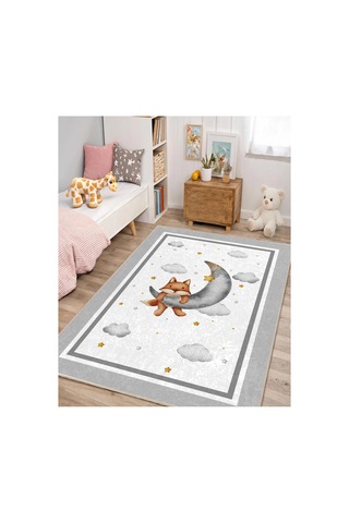Dijital Baskılı Pamuk Tabanlı Çocuk Halısı Kaymaz, Yumuşak, Makinede Yıkanabilir Çok Renkli 795160126 Çok Renkli