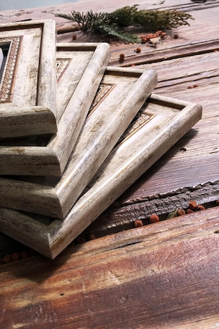 Oscar Stone Decor Çerçeveli Taş Tablo Duvar Dekoru 20x20cm 4'lü Set Baykuşlar Fil Ve Balina