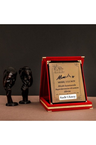 Mimar Temalı Kişiye Özel Plaket - Kadife Kutulu