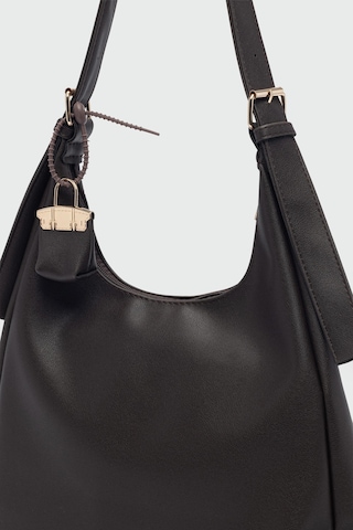 Guts Charmlı Salaş Omuz Çantası Kahve Kahverengi - Siyah - Bej