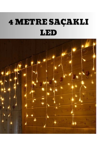 4 Metre Şelale Led Işık Perdesi Dekoratif Çok Renkli