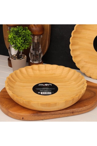 Mien Dayanıklı Bambu Tırtıklı Kenarlı Kase 25 Cm -7b129