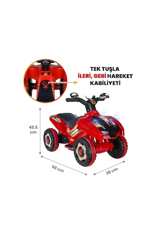 Kumandalı Akülü Araba 6 Volt 2-4 Yaş Kırmızı