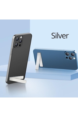 Gümüş Hdoorlink Mini Manyetik Telefon Tutucu Katlanabilir Cep Telefonu Geri Görünmez Tutucu Metal Braket Masa Standı İphone Xiaomi Samsung Uyumlu İçin