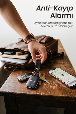 Ven-dens Vd-tag004 Find My Uyumlu Bluetooth Eşya Takip Etiketi, Anahtar Ve Bagaj, Siyah