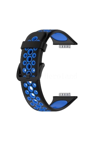 Newface Huawei Watch Fit 2 Spor Delikli Kordon Semeglbl - 86 - Siyah-mavi