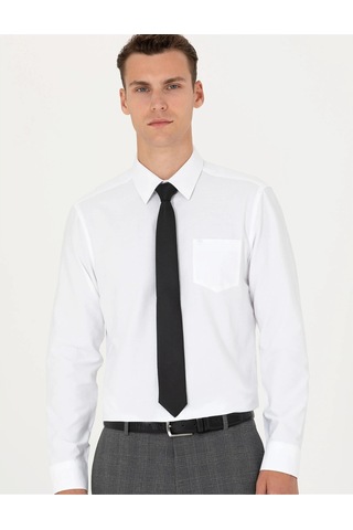 Pierre Cardin Beyaz Regular Fit Uzun Kollu Basic Gömlek Beyaz