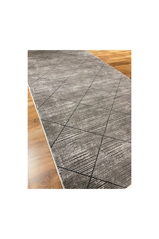 Mazzını 1489 100x200 Antrasit Halı Gri