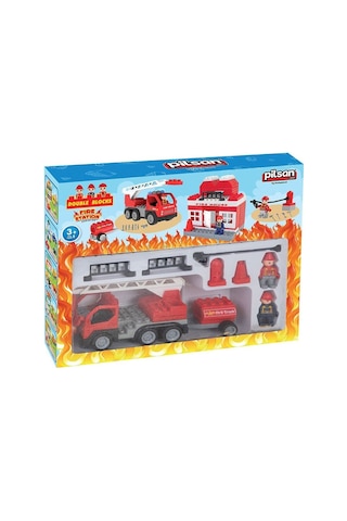 03 610 Double Blocks İtfaiye Seti -pilsan Oyuncak