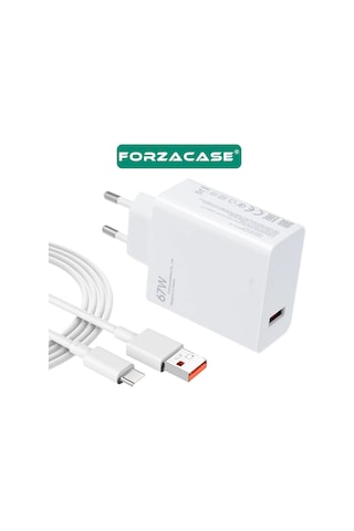 Forzacase Galaxy Tab A9 Serisi İle Uyumlu Hızlı Şarj Destekli 67w Type-c Usb Şarj Cihazı Seti Fc996 Beyaz