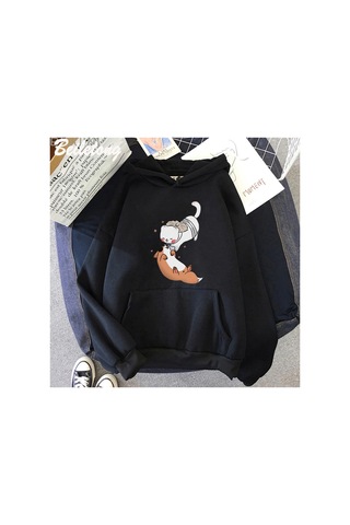 Tarzsokak Siyah Tgcf Tilki Ve Gelincik Hoodies Tian Guan Ci Fu Kawaii Baskılı Harajuku Est