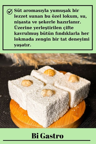 Sütlü Fındıklı Çifte Kavrulmuş Sultan Lokum - Türk Lokumu - 400 Gr