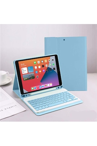 Samsung Galaxy Tab A8 Sm-x200 10.5 Inç Tablet Uyumlu Bluetooth Klavyeli Kılıf Türkçe Klavye Kılıf