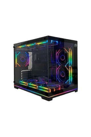 Orion Neon 6x Argb Fan Kumanda Ve Kontrolcü Micro Atx Boş Bilgisayar Kasası Siyah