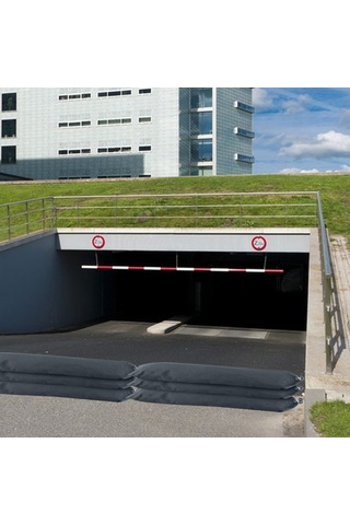 Qingmipy 10 Adet Kum Olmayan Sel Engeli Torbaları - 420d Poliester, Su Geçirmez, Çekmeceli - 25x50cm - Bodrum, Garaj Su Koruma Torbalı - Gri Diğer