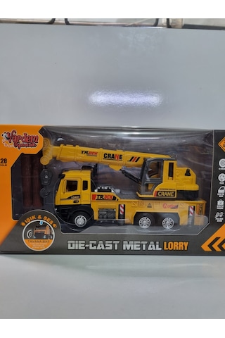 Oyuncak Sesli Ve Işıklı Metal 1:28 Ölçek Çek Bırak İnşaat Araçları Kapıları Açılabilen İş Makinesi