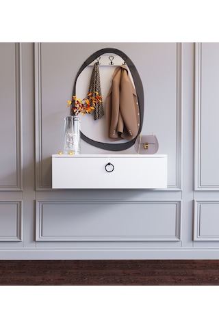 Dar Girişler İçin Duvara Monte Beyaz Dresuar Beyaz