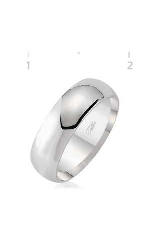 Düz Bombeli Gümüş Alyans - 6 Mm (77925005)