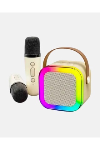 Taşınabilir Karaoke Hoparlör Bluetooth 5. 0 Ve Çift Mikrofonlu