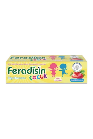 Feradisin Çilek Aromalı Çocuk Diş Macunu 50 ML Feradisin Çilek Aromalı Çocuk Diş Macunu 50 ML