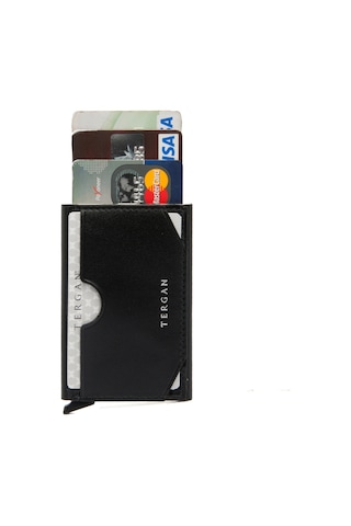 Tergan Siyah Deri Unisex Kredi Kartlık 0260b06 Siyah