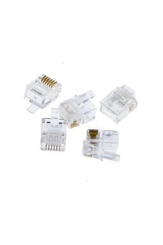 Tek-iş 6p6c Rj12 Rj11 Telefon Plug Konnektör 5 Adet