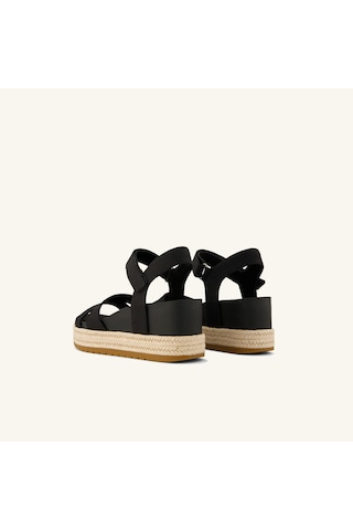 10023085 Black Heavy Canvas Sandalet Kadın Adidas 10023078 10023085 Toms Alana Wedge Sandal siyah