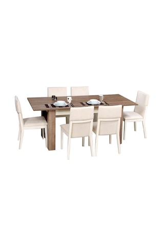 Pasific Home Bois Açılır Yemek Masası Meşe Krem