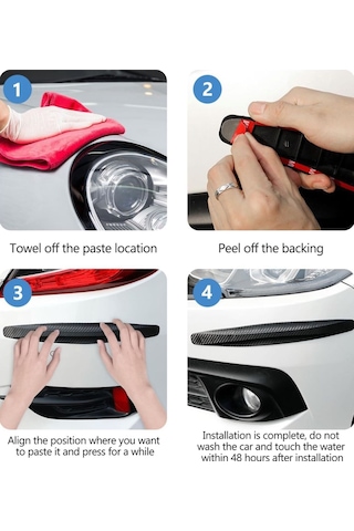 Araba Tampon Koruyucu Karbon Desenli Siyah Estetik Makya J 2 Li