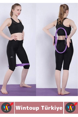 Dayanıklı Fitness Aerobik Bacak Kol Kalça Karın Kas Şekillendiren Güçlendiren Esnek Pilates Çemberi