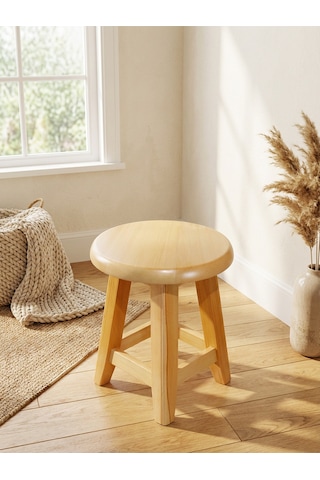 Ahşap Tabure 35 Cm Şık Ve Dayanıklı Natural