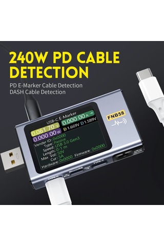 Ambition Fnırsı-fnb58 Usb Test Voltmetre Ampermetre Type-c Hızlı